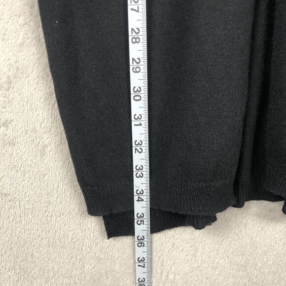 J. JILL Wool‎ Blend Duster Cardigan Sz SP Petite Black Pockets Longline Sweater - Picture 9 of 13